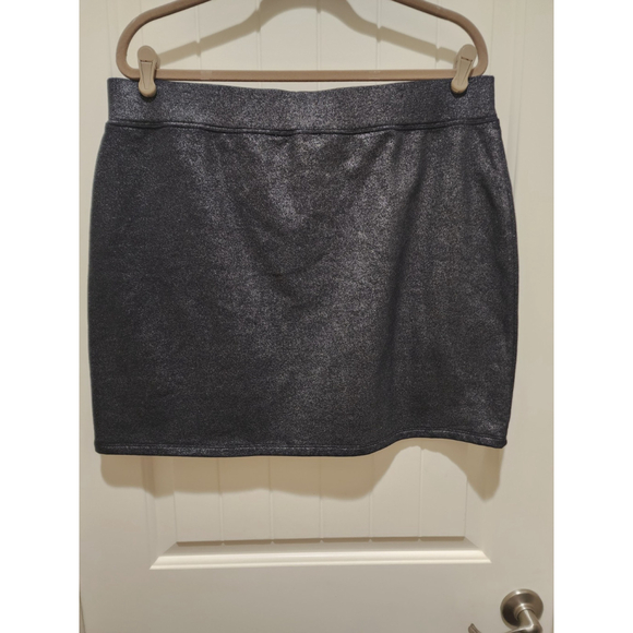 Michael Kors Women's Shimmer Winter Fall Skirt SZ XL Midnight BLACK - Picture 7 of 15